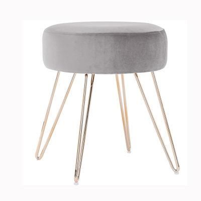 Wholesale Nordic Household Pouf Stool Ottoman High Quality Cloth Creative Circular Low Stool Customization Bar Stool Chair