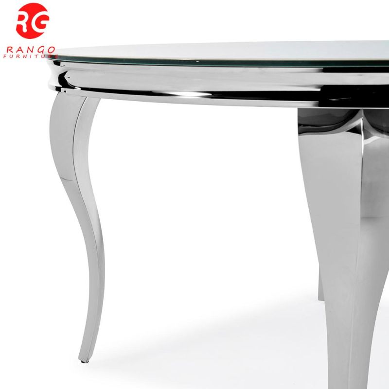 Marble Round Dining Table Modern Restaurant Table and Chairs Outdoor Dining Table Sets with 6 Dining Chairs