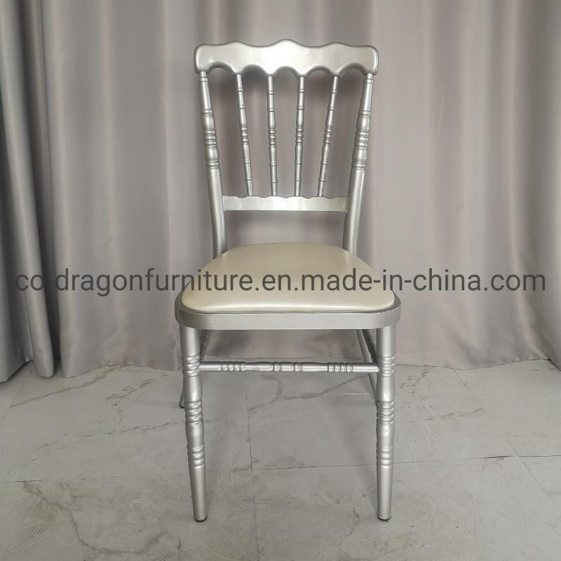 China Wholesale Wedding Furniture Steel Frame Dining Chair with PU