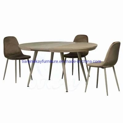 Okay 2021 Hot Selling Dining Table Set Modern Dining Room Furniture Tables and Chairs with Extendable Size