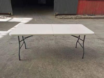 EU Standard High Quality HDPE Modern White Rectangular Picnic Plastic Folding Outdoor Camping Table