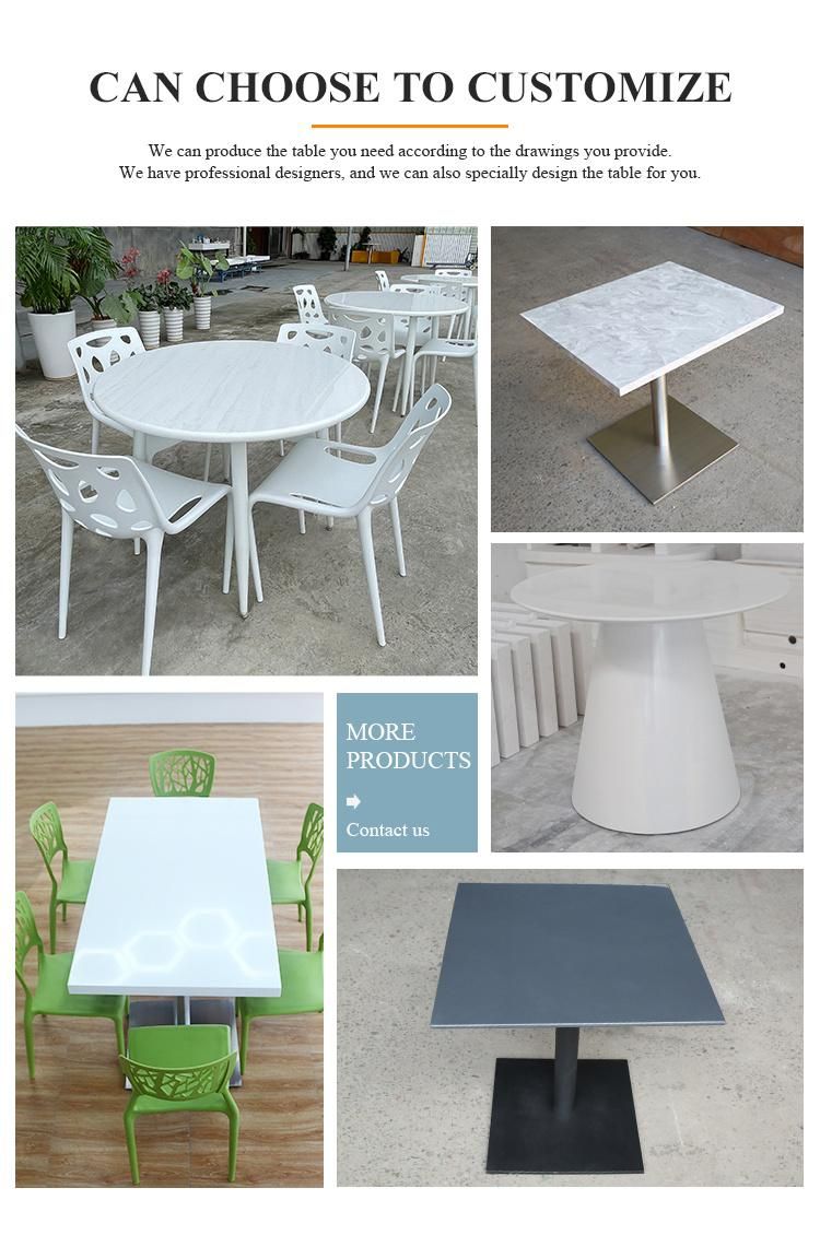 Artificial Stone Modern Square Table Top Marble Top Restaurant Dining Table