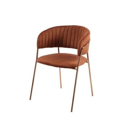 2021 New Velvet Metal Leg Dining Chairs