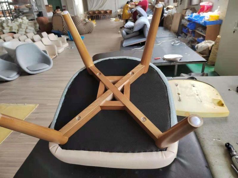 Hotel Furniture Wooden Legs Fabric Seat Dining Chair Lounge Chair