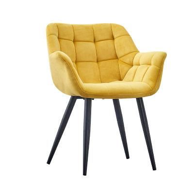 Furniture Design Fabric Velvet Metal Tube Dining Chair for Dining Room