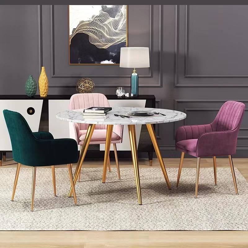 Factory Supplied Comfortable Velvet Fabric Dining Chair