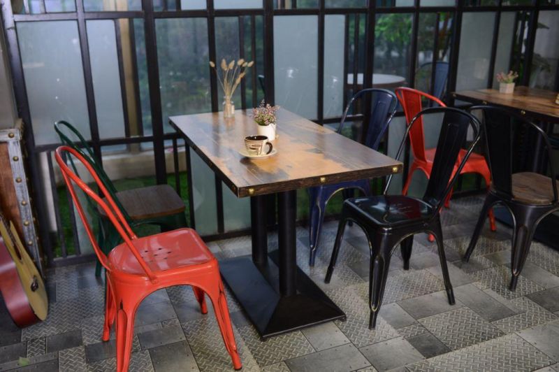 Industrial Simple Style Fast Food Dining Chair Restaurant and Coffee Shop Metal Chair