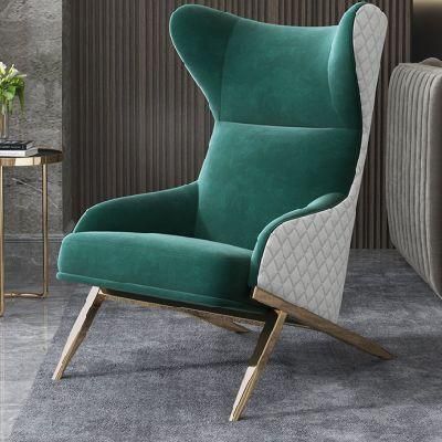 Chinese Factory Modern Style Dining Chair Velvet Dining Chairs with Stainless Steel Leg for Single Use