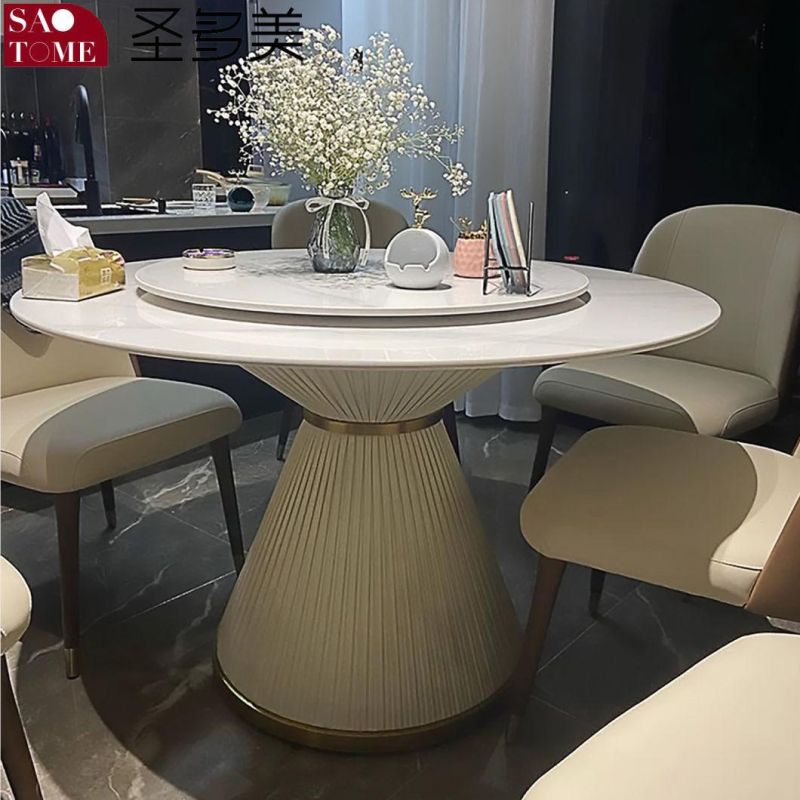 Strong Round Modern White Dining Table for Restaurants