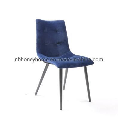 Metal Frame Velvet Cover Upholstery Dining Chair