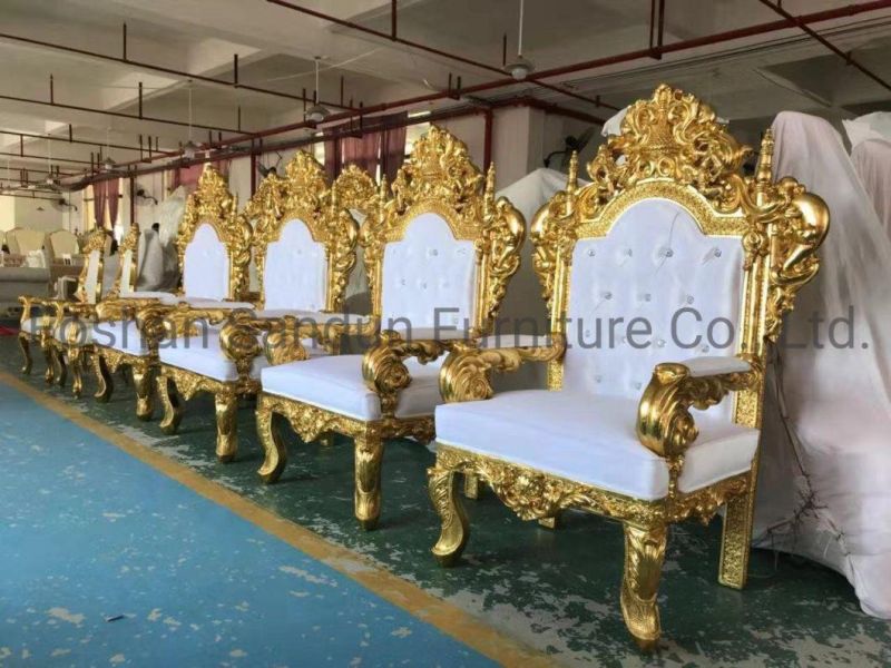 Customized Golden Design Royal Sofa Chair for Wedding and Event