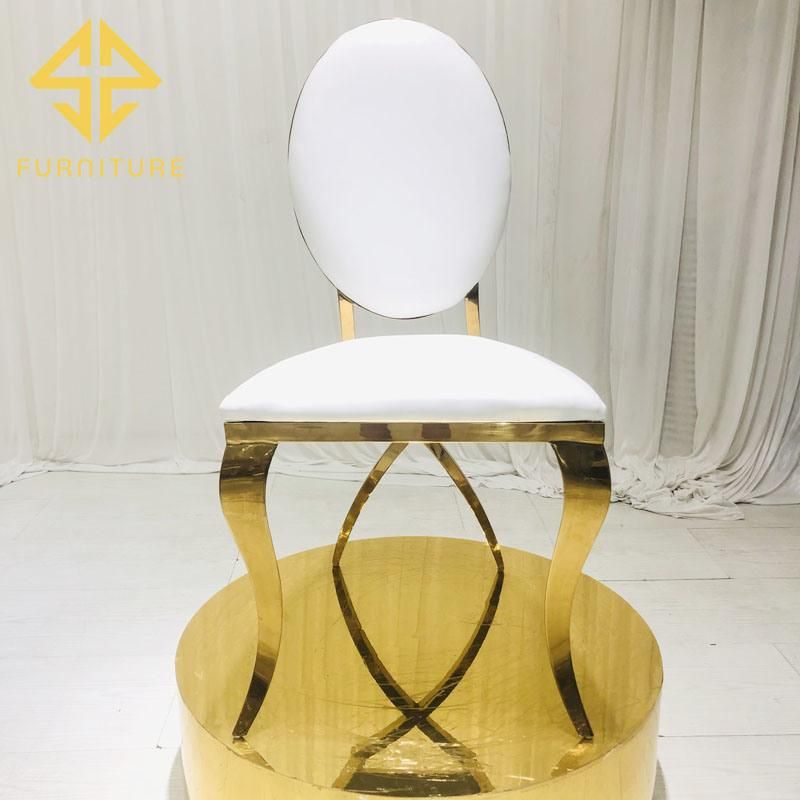 Modern Use Royal Upholstered Wedding Stacking Gold Dining Chair