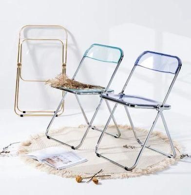 Fashion Transparent Plastic Folding Wrought Iron Garden Table and Chairs
