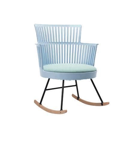 Cheap Modern Style Molded Plastic Leisure Rocking Chair Relax Rocking Chair with Metal Legs