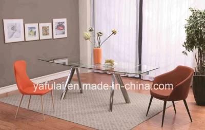 Cymbate Glass Dining Table Stainless Steel Legs Extension Furniture