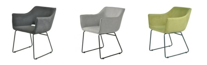 Modern Design Upholstered Velvet Seat Dining Chair with Metal Legs