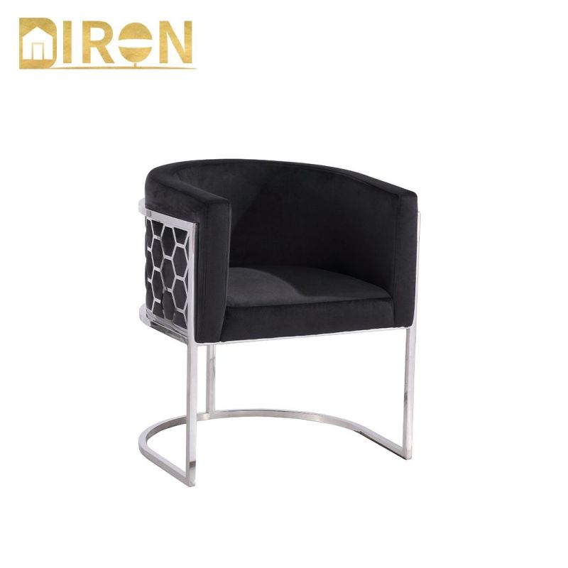 Hotel Furniture Modern Design Stainless Steel Base Dining Chair for Project