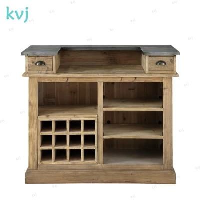 Kvj-7310 Rustic Vintage Antique Small Reclaimed Fir Wine Cabinet