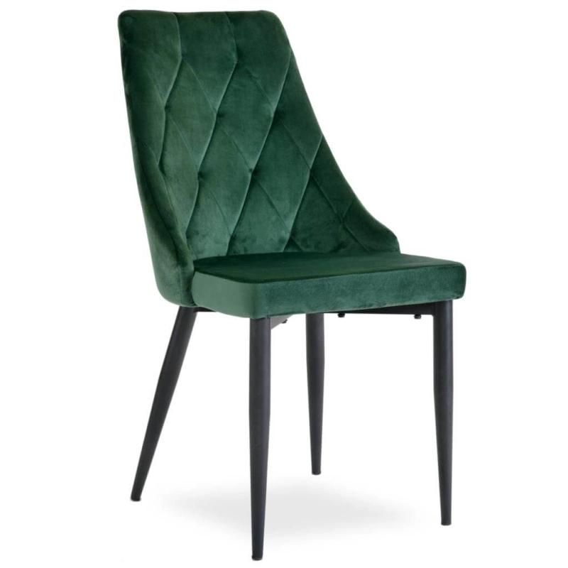 Modern Luxury Cheap Upholstery Lounge Velvet Fabric Dinning Chair Armless Dining Room Chair with Metal Legs