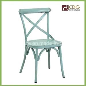 657-H45-St Antique Wooden Finish Vintage Metal Chairs