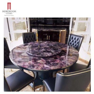 Modern Home Furniture Dining Restaurant Marble Gemstone Onyx Leisure Living Room Dining Round Table