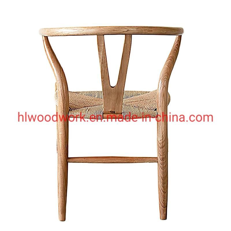 Dining Chair Dining Chair Ash Wood Frame Natural Color Rope Woven Seat Dining Chair Resteraunt Furniture