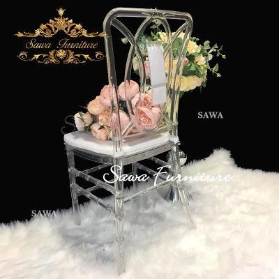 White Transparent Resin Crystal Clear Plastic Acrylic Wedding Chiavari Chair