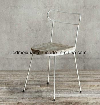 Wrought Iron Wood Chair, White Dining Chair The Cafe Chair Computer Office Chair The Meeting Chair to Negotiate Wholesale (M-X3714)