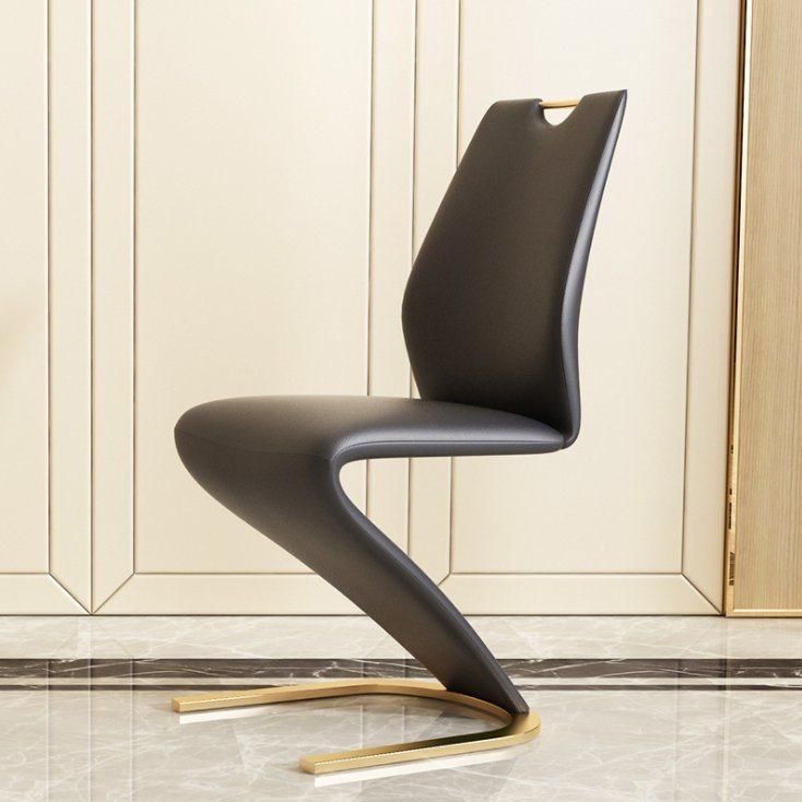 Multi-Colors Z Shape Dining Chairs with Strong Metallic Legs