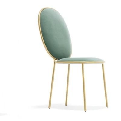Nordic Style Home Restaurant Kitchen Furniture Upholstered Colorful Velvet Gold Plating Steel Dining Chair for Banquet Wedding