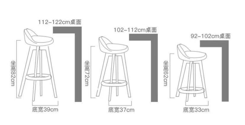 Factory Wholesale Rotating Fabric Seat Dining Bar Stool Chair