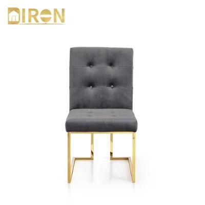 2022 Modern Simple Design Gold Metal Stainless Steel Dining Chair