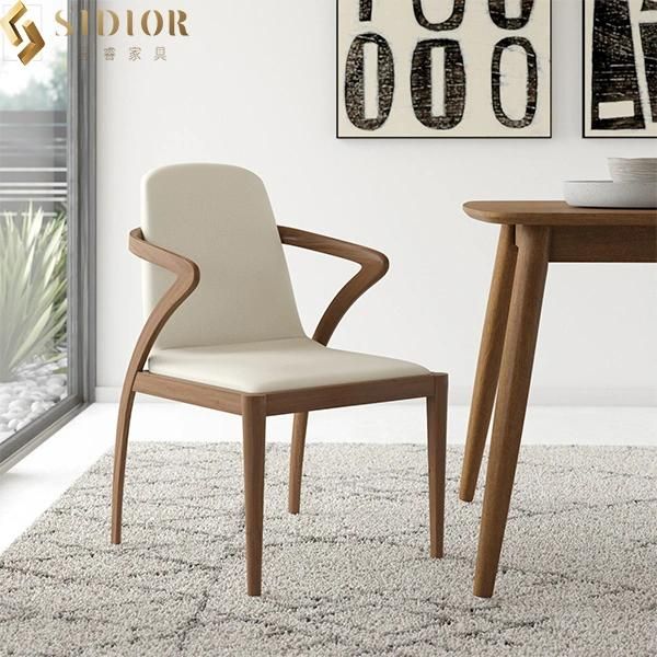 ODM Solid Wood Frame Fabric Upholstery Classic Cafe Dining Chair