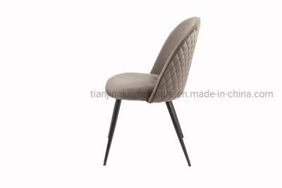Soft Back Velvet Fabric Dining Chair with Metal Legs Soft Velvet Seat for Lounge Dining Kitchen Chair