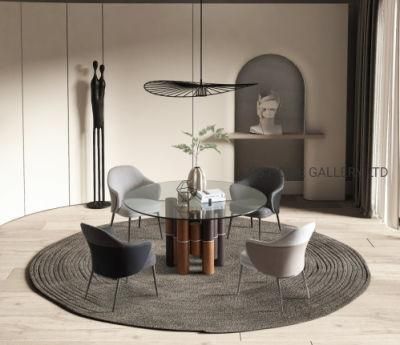 Wooden Metal Home Furniture Modern PVC Fabric Restaurant Dining Chair