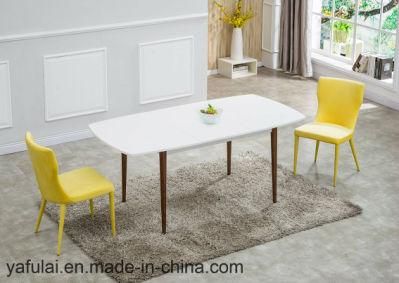 Hot Selling Extension Furniture White MDF Solid Wood Dining Table