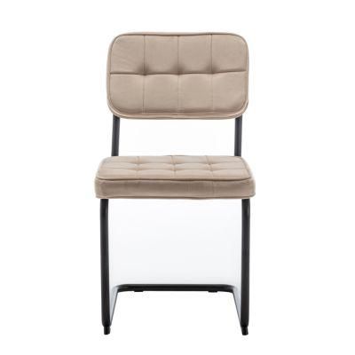 Fashionable Velvet Chrome Dining Chairs with Chromed Legs