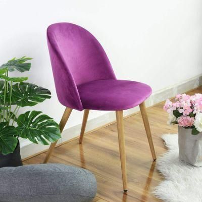 Fast Shipment Wholesale Hot Selling Iron Leg Modern Nordic Fabric Dining Chair