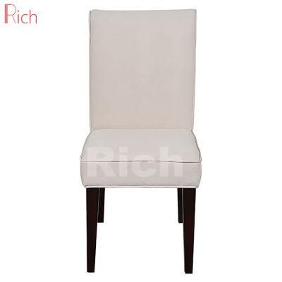Wooden Modern Leisure White Fabric Dining Chair