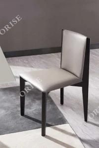 High Quality Dining Room Home Furniture Ash Wood Frame Bonded Leather Back Chair