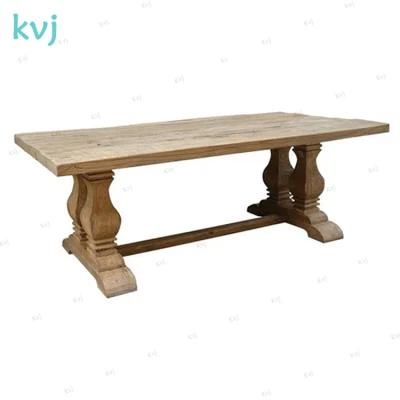 Kvj-7204 Rustic Antique Solid Wood Reclaimed Elm Dining Table