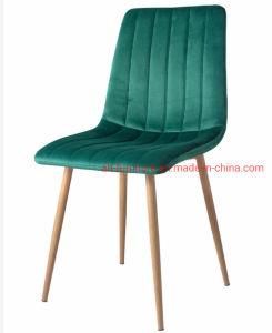 Metal Frame Legs Design Velvet Dining Chair
