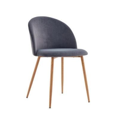 Scandinavian Simplicity Thin Brushed Brass Frame Velvet Dining Chair