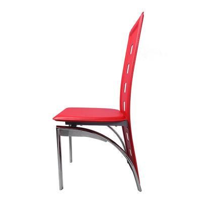 High Quality Chinese Wholesale Modern Style Hotel Iron Frame PVC PU Leather Dining Chair