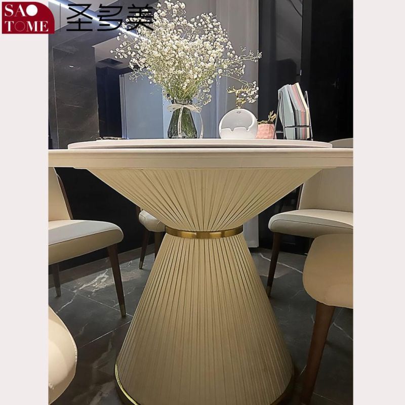 Modern Round Carton Packed Oval Marble Dining Table
