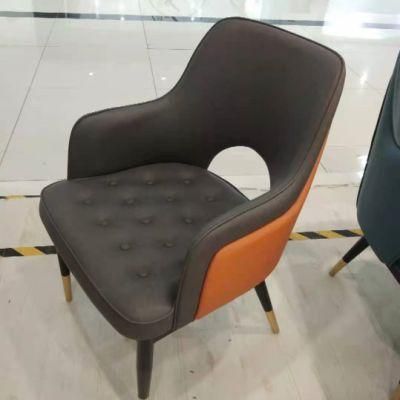 High-Quality Artificial Manufacturing Nordic Office Light Luxury Style PU Leather Chair Banquet Dining Chair