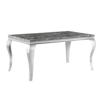 Home Furniture Stainless Steel Rectangular Large Dining Table in Foshan
