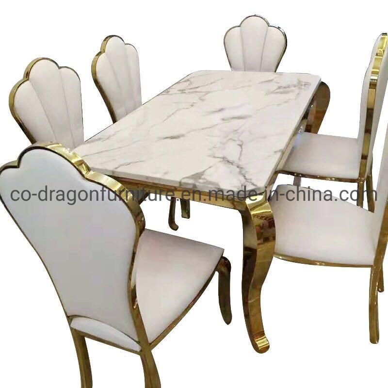 Modern Wholesale Luxury Furniture Stainless Steel Dining Chair with Leather