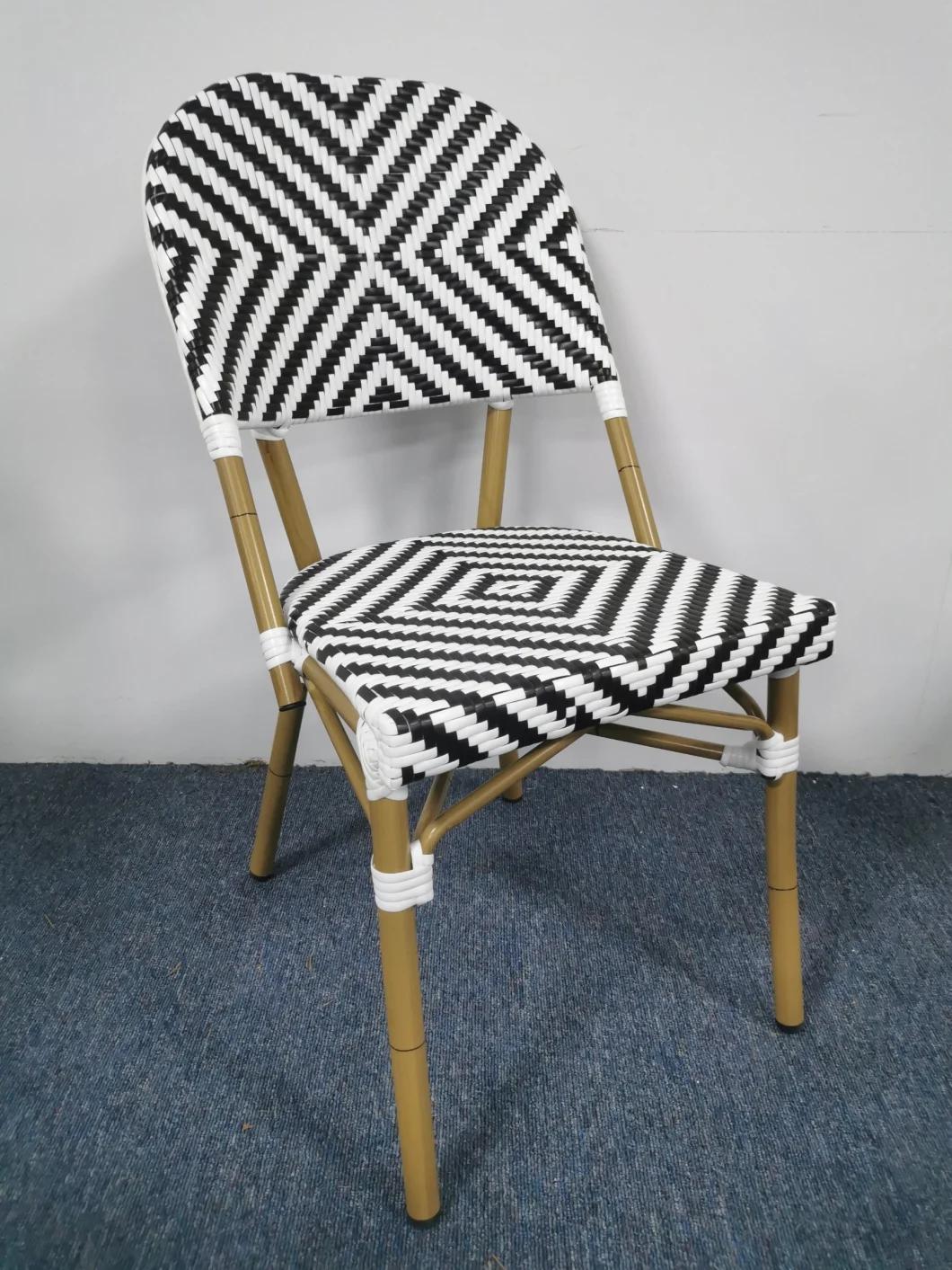 Best Saler Weather Resistance Outdoor Coloured Artificial Weave PE Rattan Cafe Dining Chair