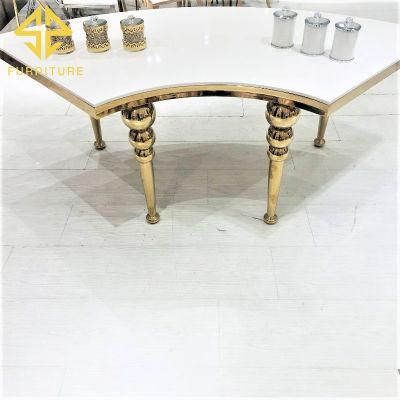 Distinctive Marble Stainless Steel Event Wedding Hotel Table